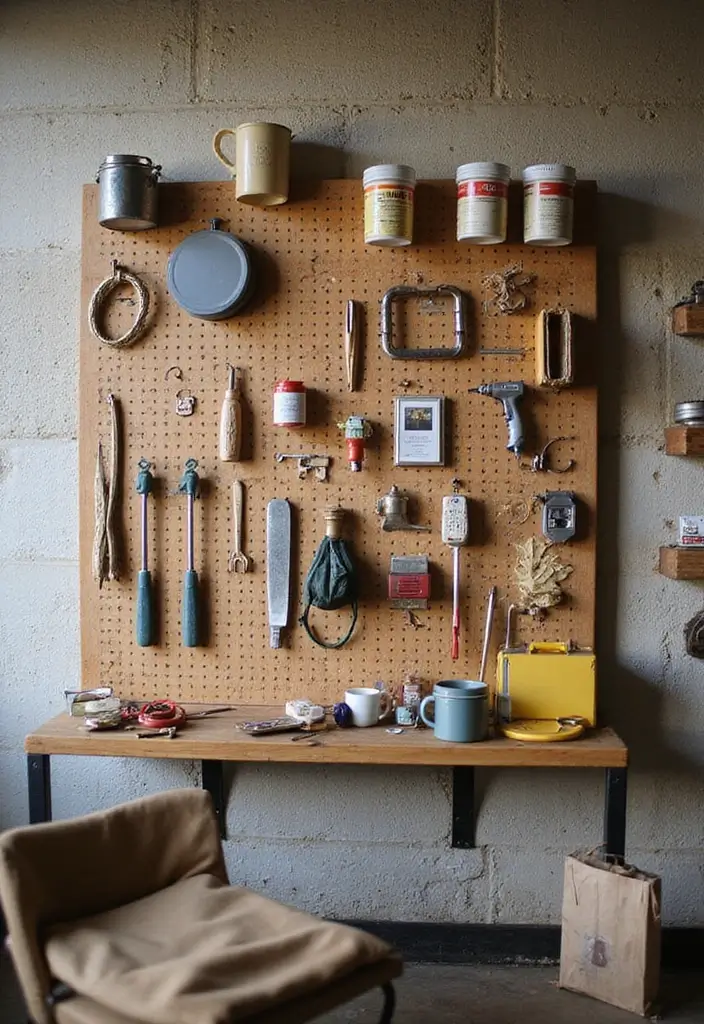 30 Rustic Office Ideas That Bring a Warm Farmhouse Vibe - 11. Functional Pegboards