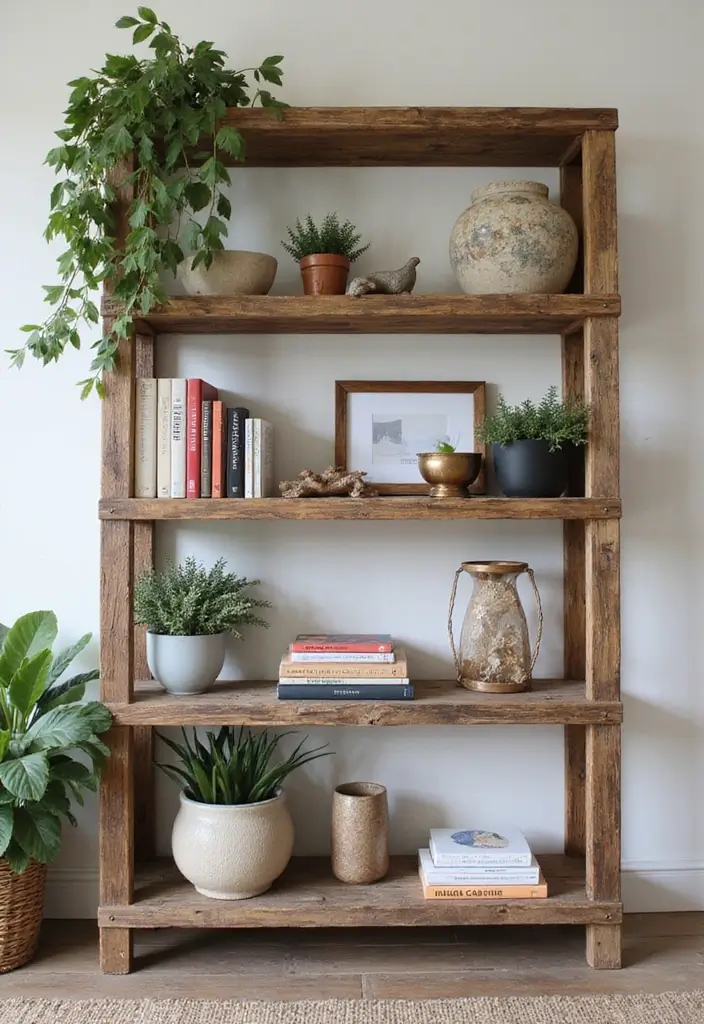 30 Rustic Office Ideas That Bring a Warm Farmhouse Vibe - 14. Rustic Shelving