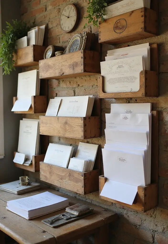 30 Rustic Office Ideas That Bring a Warm Farmhouse Vibe - 20. Wall-mounted Organizers