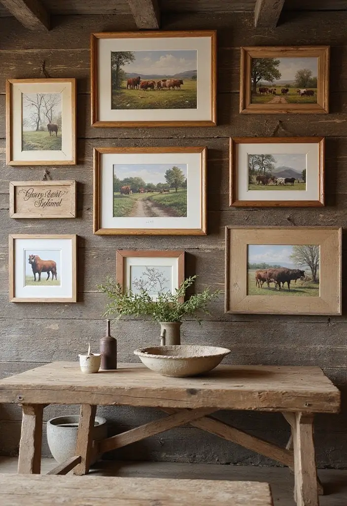 30 Rustic Office Ideas That Bring a Warm Farmhouse Vibe - 5. Rustic Wall Art