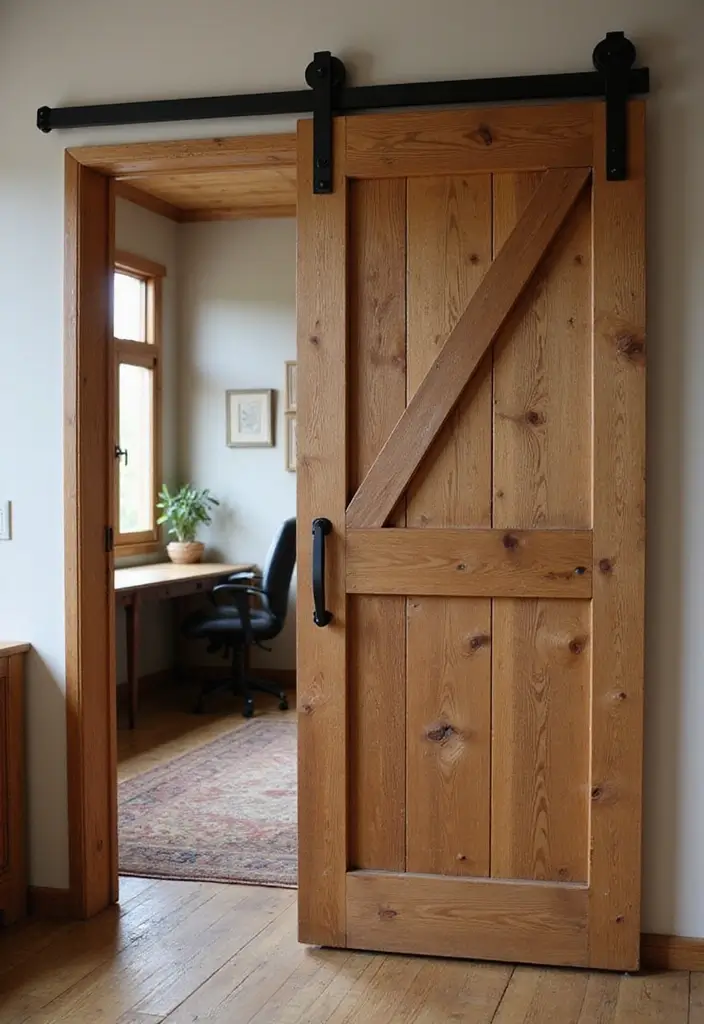 30 Rustic Office Ideas That Bring a Warm Farmhouse Vibe - 7. Barn Doors
