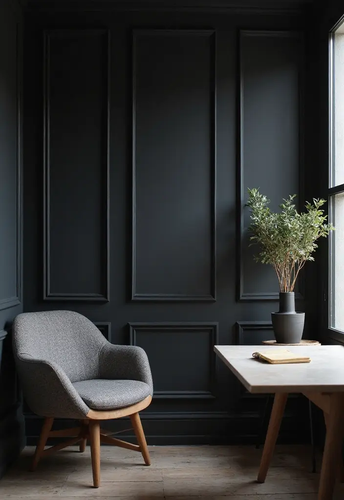 30 Small Space Office Designs That Make Room for Productivity - 11. Dark and Dramatic