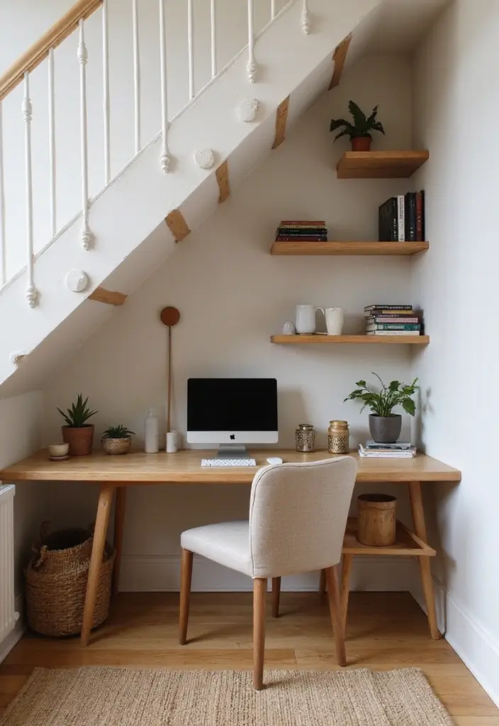 30 Small Space Office Designs That Make Room for Productivity - 12. Under-Stairs Office
