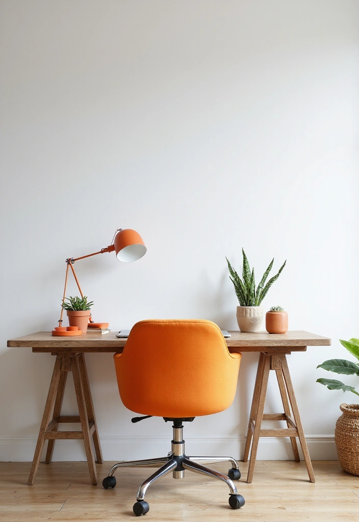 30 Small Space Office Designs That Make Room for Productivity - 17. Colorful Accents