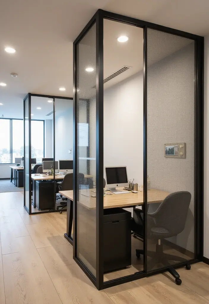 30 Small Space Office Designs That Make Room for Productivity - 18. Use of Space Dividers