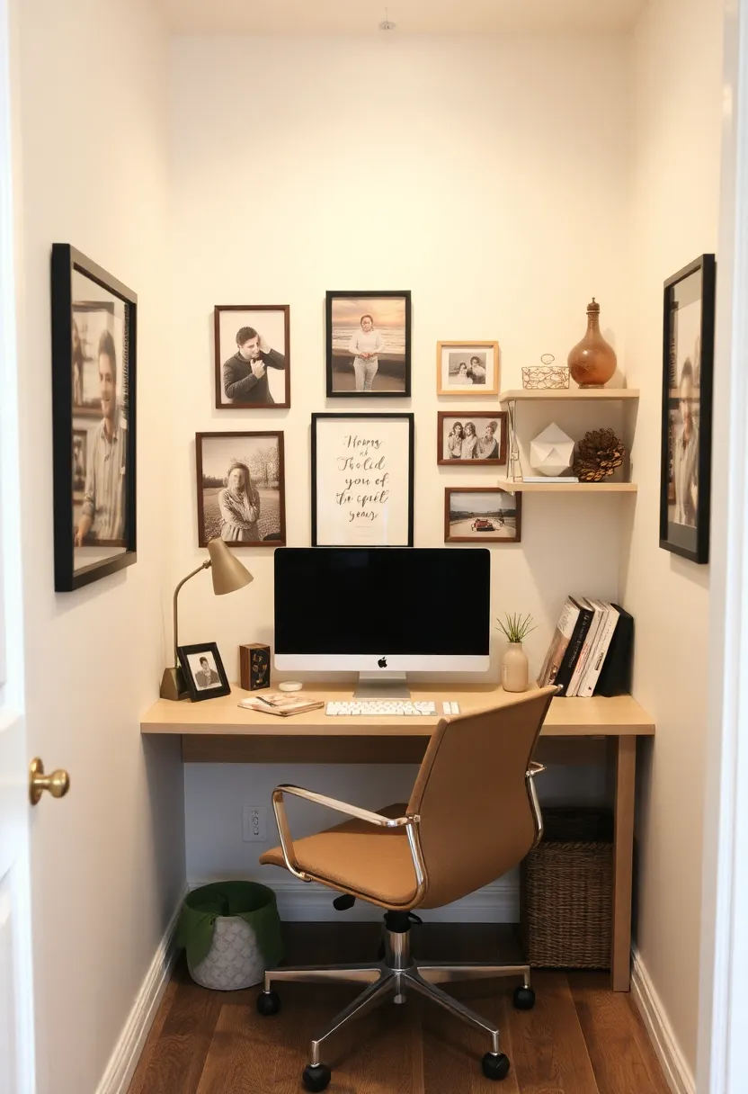 30 Small Space Office Designs That Make Room for Productivity - 28. Small Office with Personal Touches
