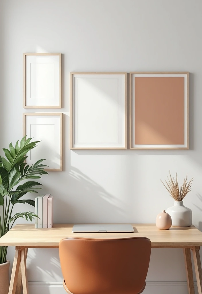 30 Small Space Office Designs That Make Room for Productivity - 6. Minimalist Wall Art