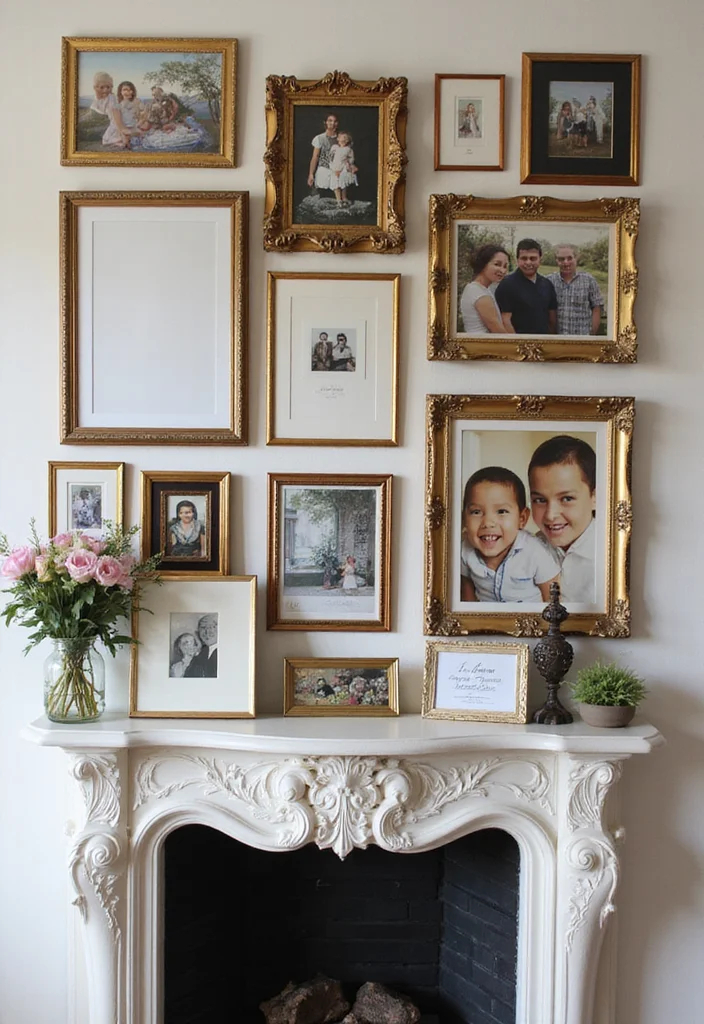 10 Above Fireplace Ideas for Strong Decorative Impact - 2. Gallery Wall Above the Fireplace