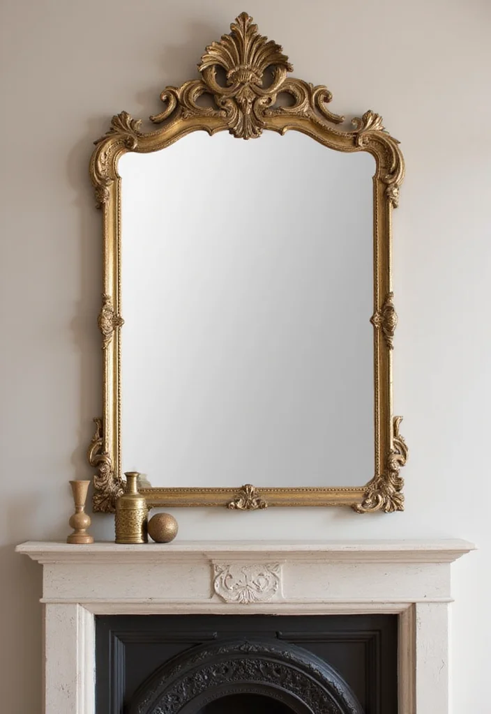 10 Above Fireplace Ideas for Strong Decorative Impact - 5. Mirror Magic
