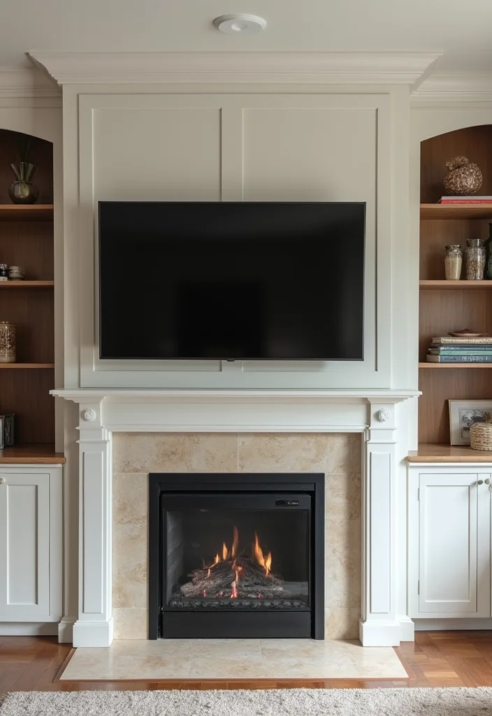 10 Above Fireplace Ideas for Strong Decorative Impact - 8. Floating TV Above the Fireplace