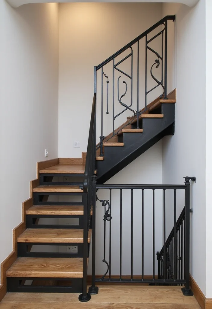10 Basement Stair Railing Ideas for Safe Stylish Lines - 1. Sleek Steel Railings