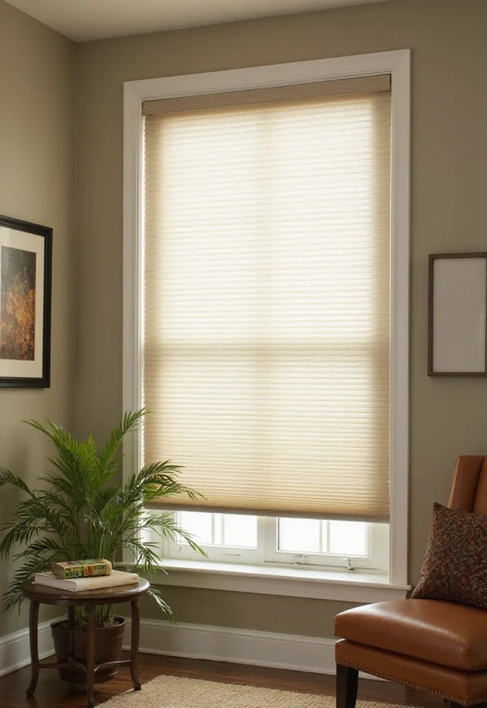 10 Basement Window Treatments Ideas for Light and Privacy - 2. Classic Cellular Shades