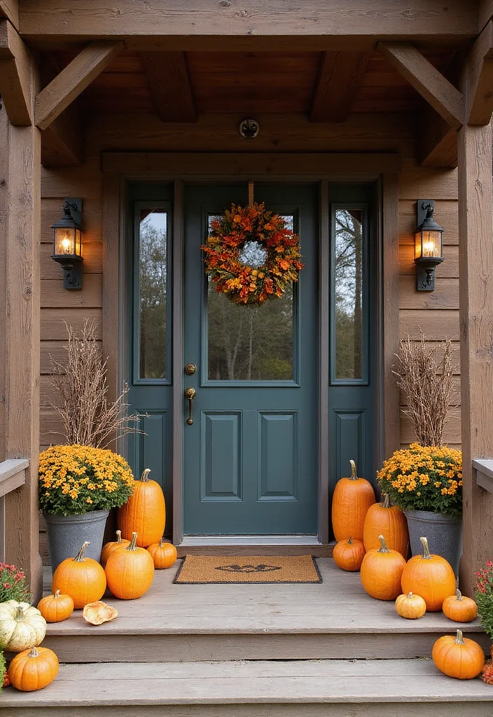 10 Cabin Front Porch Ideas for Natural Rustic Comfort - 5. Seasonal Decor Touches