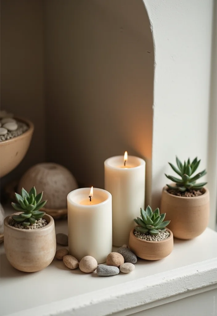 10 Candles in Fireplace Ideas for Cozy Safe Glow - 4. Minimalist Candle Display