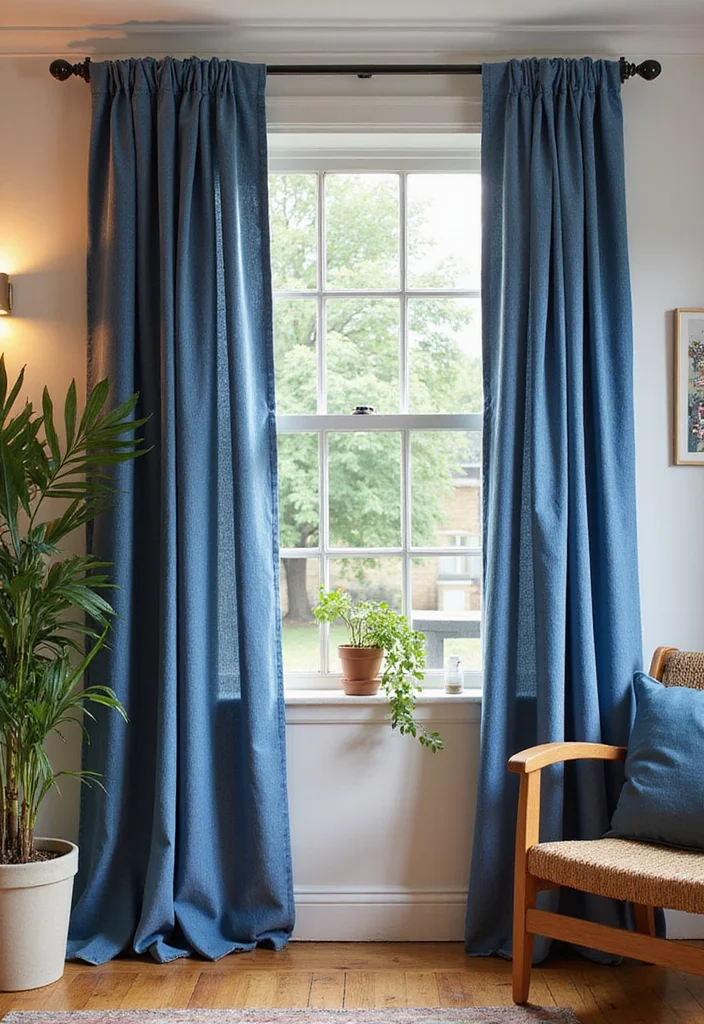 10 Curtain Ideas DIY for Easy Budget Friendly Makeovers - 1. Upcycled Denim Curtains