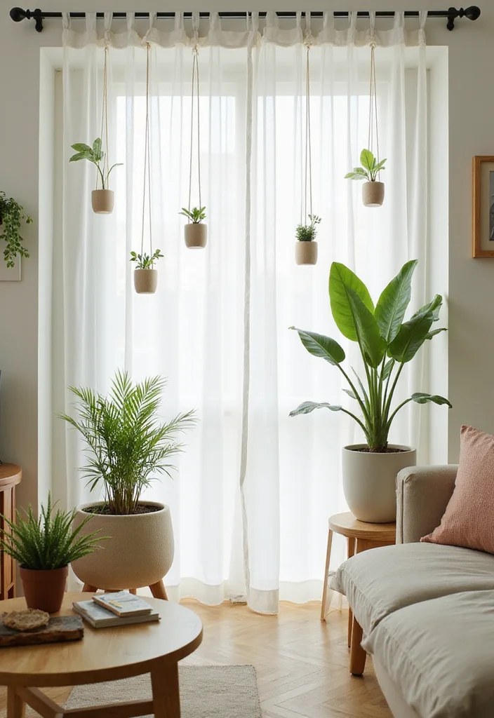 10 Curtain Ideas DIY for Easy Budget Friendly Makeovers - 10. Minimalist Plant Curtains