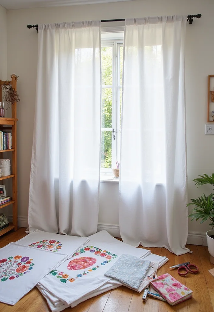 10 Curtain Ideas DIY for Easy Budget Friendly Makeovers - 4. Printable Fabric Curtains