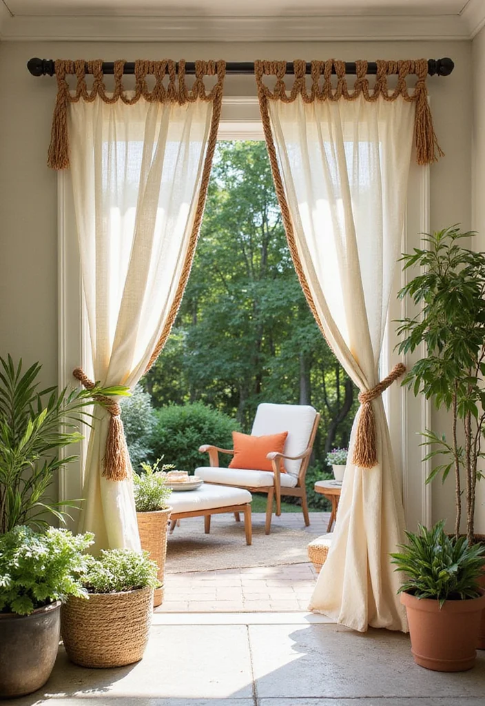 10 Curtain Ideas DIY for Easy Budget Friendly Makeovers - 5. Knotted Rope Curtains