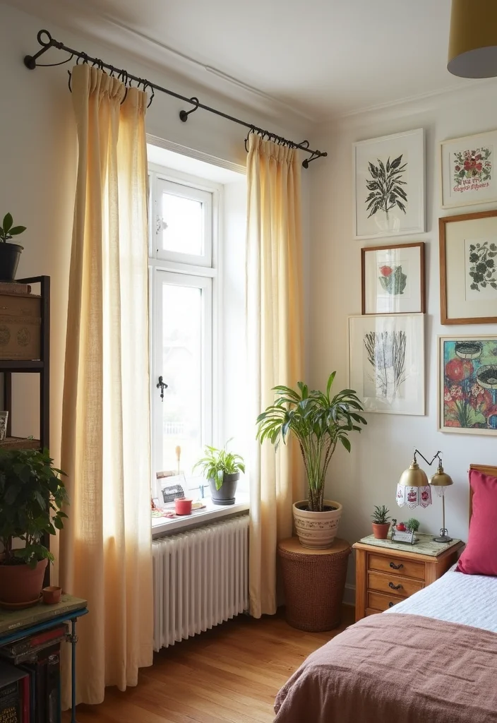 10 Curtain Ideas DIY for Easy Budget Friendly Makeovers - 7. Wire Hanger Curtain Rods