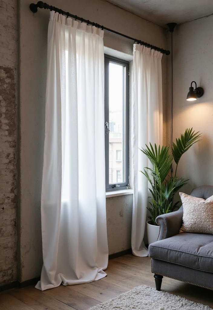 10 Curtain Rod Decor Ideas for Simple Stylish Accents - 4. Industrial Pipe Rods for a Modern Edge