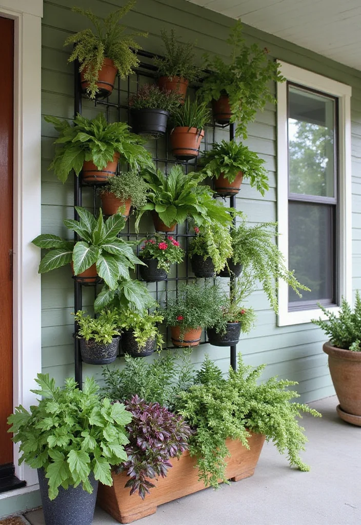 10 Front Porch Extension Ideas for Added Space and Function - 5. Create a Vertical Garden