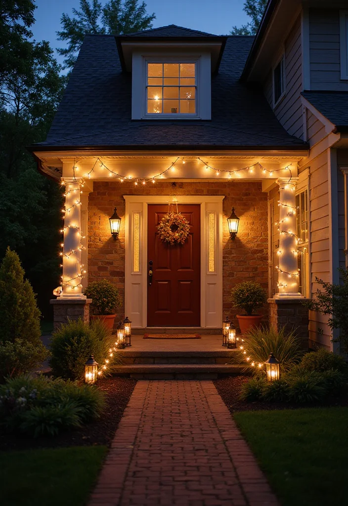 10 Front Porch Extension Ideas for Added Space and Function - 8. Add Outdoor Lighting