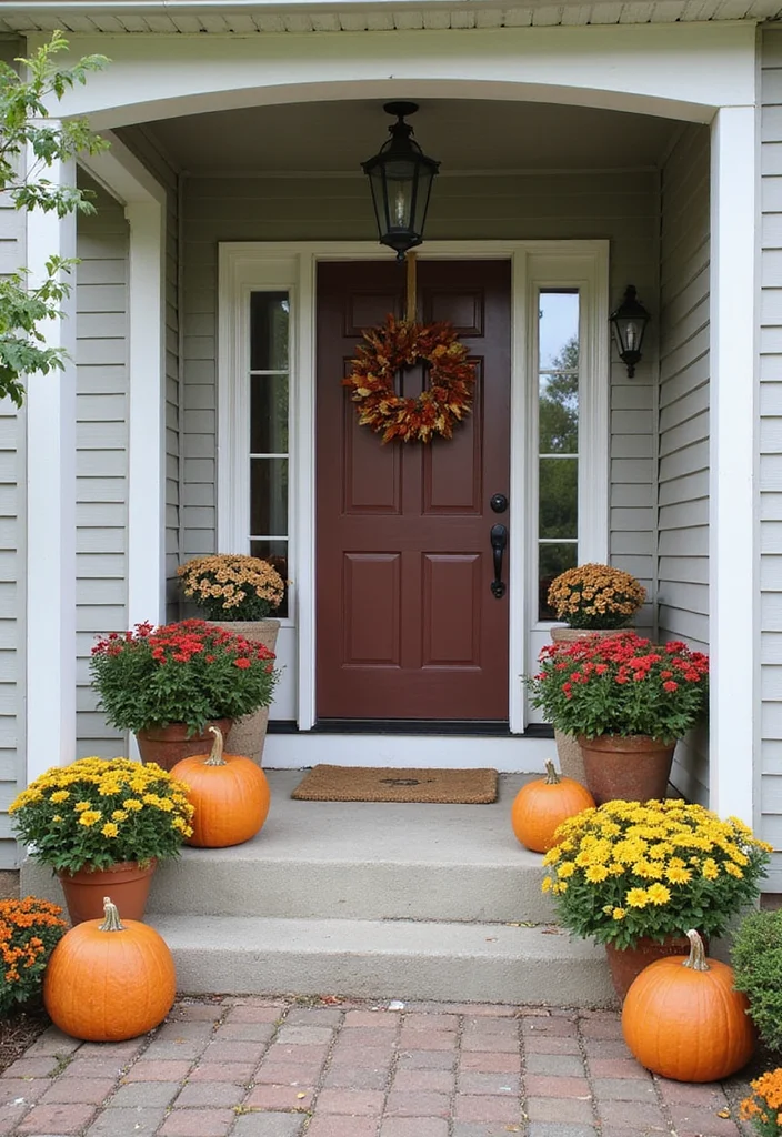 10 Front Porch With Steps Ideas for Better Entry Appeal - 9. Seasonal Decor