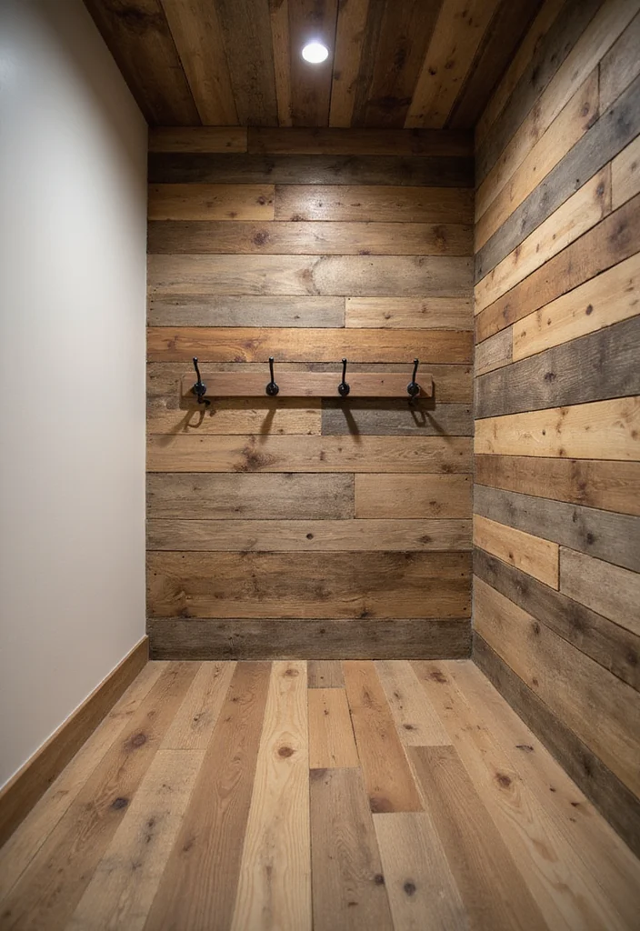 10 Hall Wall Decor Ideas for a Welcoming Pathway - 1. Rustic Wood Planks