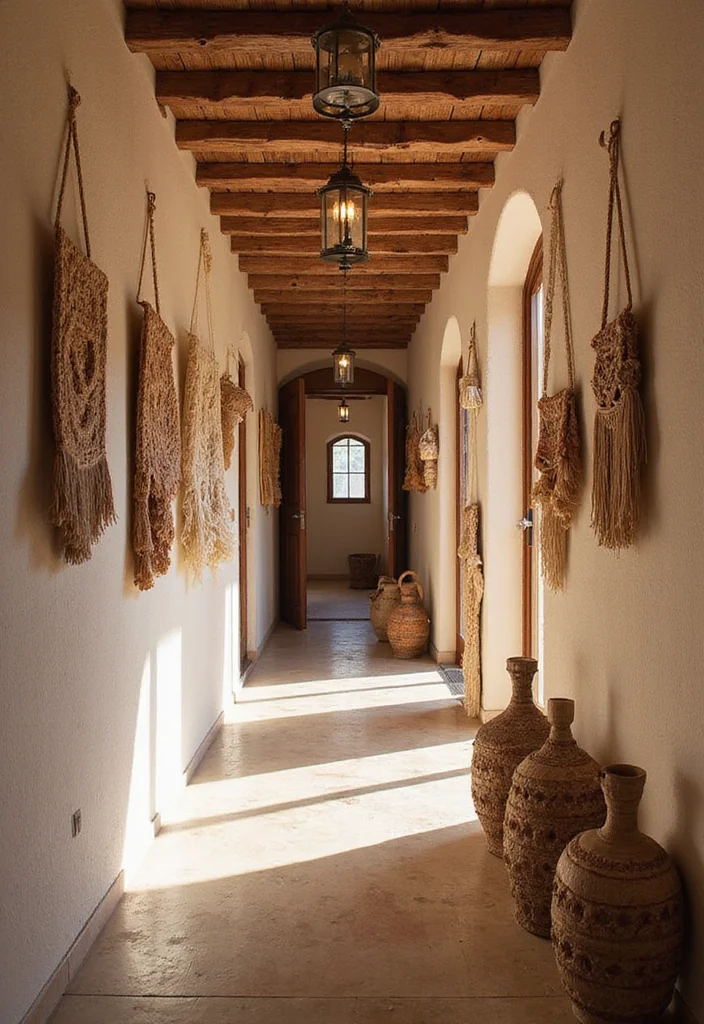 10 Hall Wall Decor Ideas for a Welcoming Pathway - 4. Woven Textiles