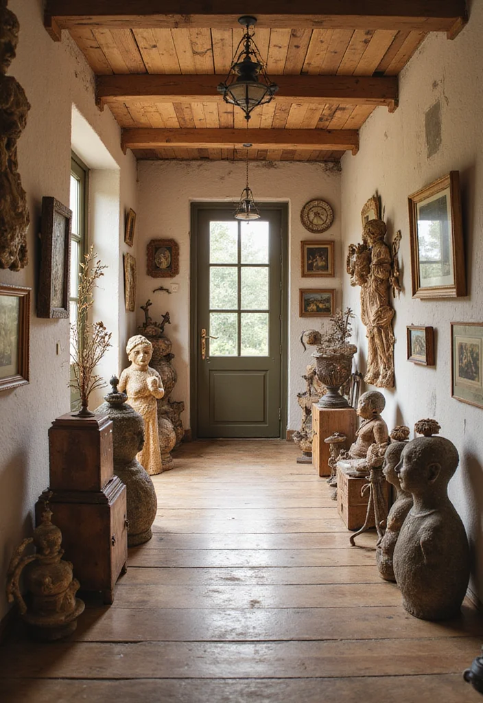 10 Hall Wall Decor Ideas for a Welcoming Pathway - 8. Handcrafted Art Pieces