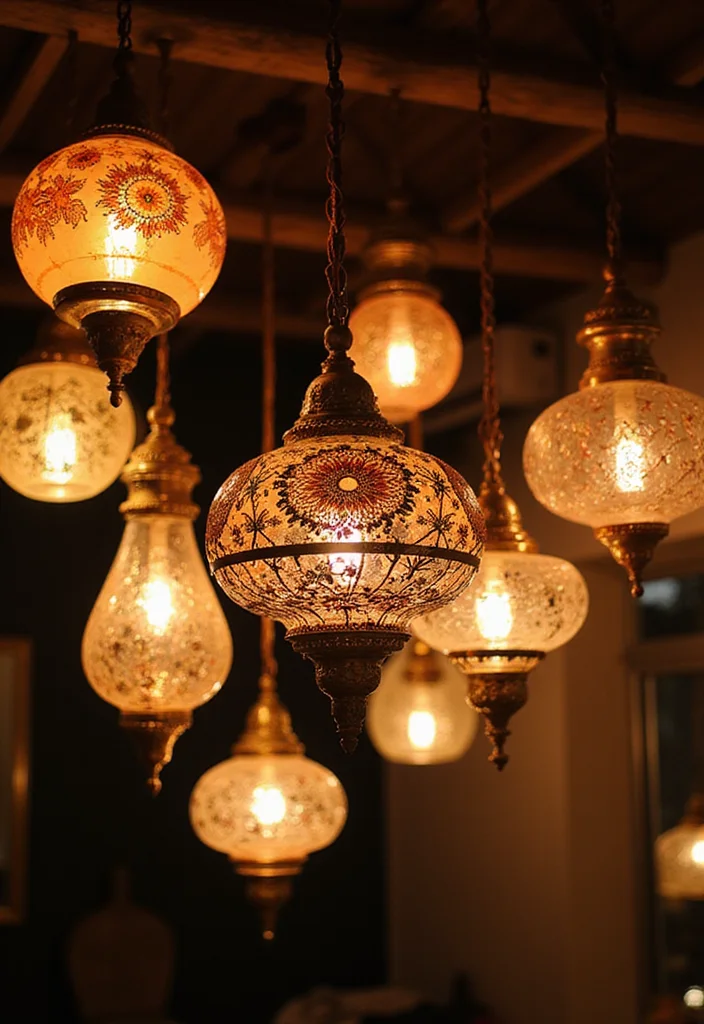 10 Hanging Wall Decor Ideas for Height and Interest - 10. Artful Lighting Fixtures