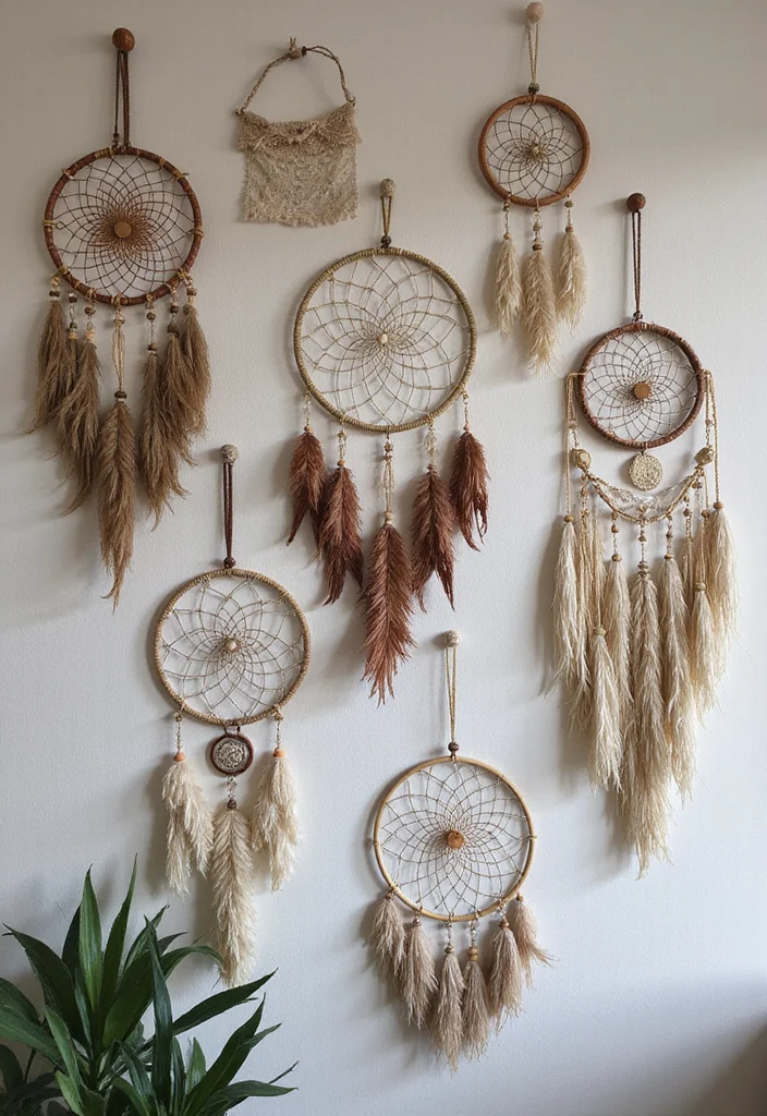 10 Hanging Wall Decor Ideas for Height and Interest - 7. Dreamcatchers and Wall Charms