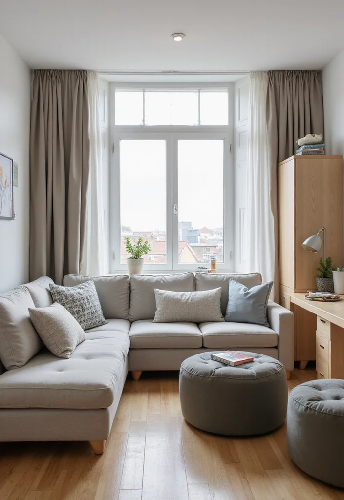 12 Basement Apartment Ideas for Functional Private Living - 2. Create Zones with Multifunctional Furniture