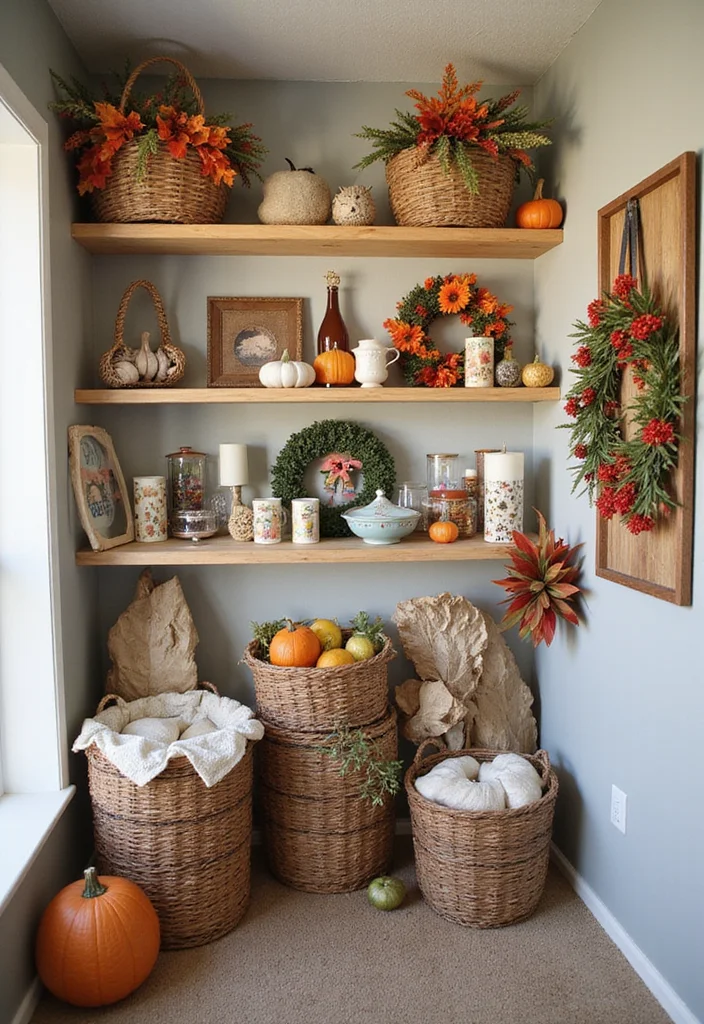 12 Basement Rec Room Ideas for Fun Family Activities - 9. Seasonal Decor Corner