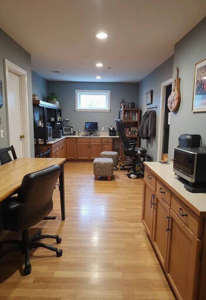 12 Basement Studio Ideas for Creative Productive Space - 10. Multi-Purpose Space