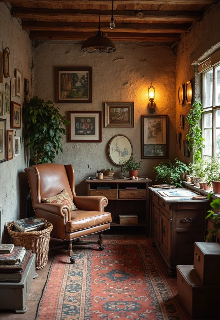 12 Basement Studio Ideas for Creative Productive Space - 11. Vintage Decor Studio