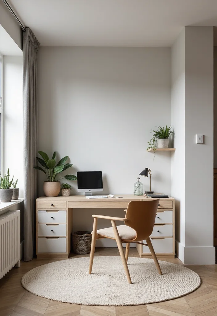 12 Basement Studio Ideas for Creative Productive Space - 3. Minimalist Workspace