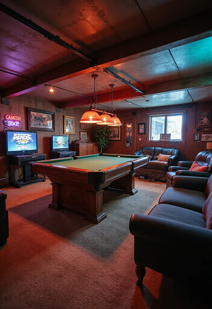 12 Basement Studio Ideas for Creative Productive Space - 9. Game Room Escape