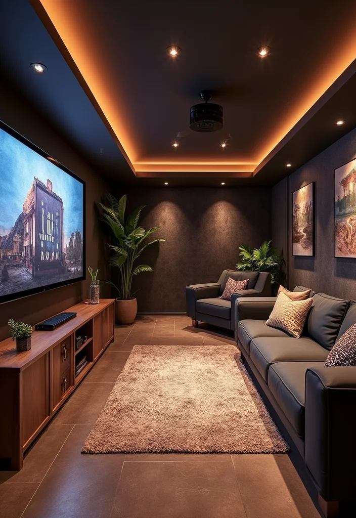 12 Basement TV Wall Ideas for Sleek Organized Viewing - 9. Multi-Functional Spaces