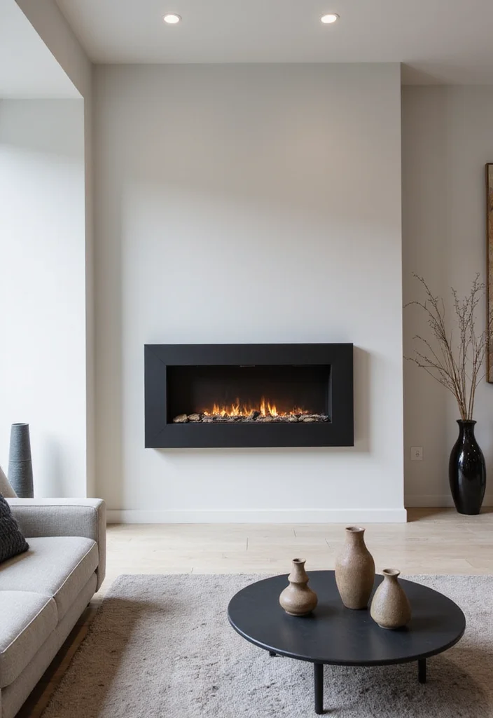 12 Black Fireplace Ideas for Bold Modern Drama - 1. Sleek Linear Black Fireplace