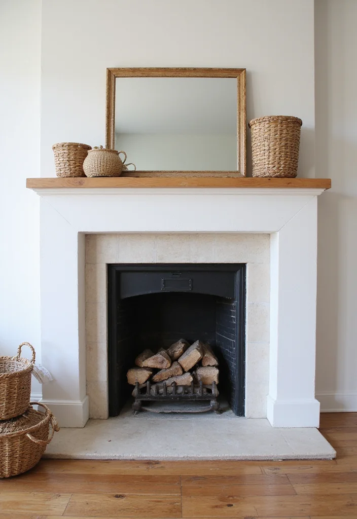 12 Coastal Fireplace Ideas for Breezy Relaxed Style - 11. Rattan Accents