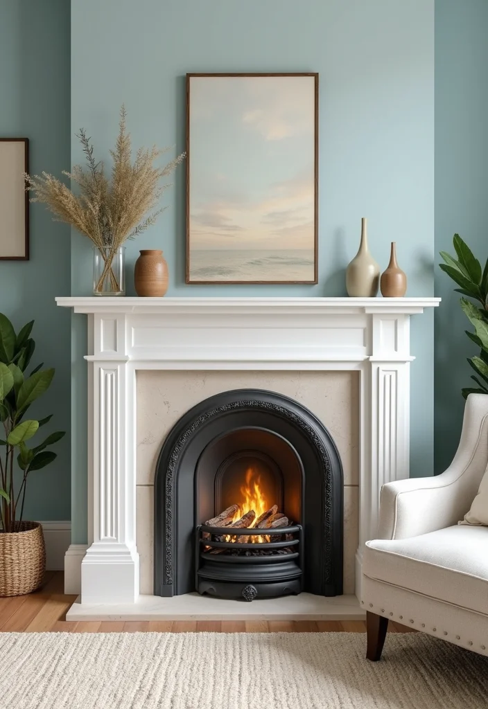 12 Coastal Fireplace Ideas for Breezy Relaxed Style - 7. Coastal Color Palette