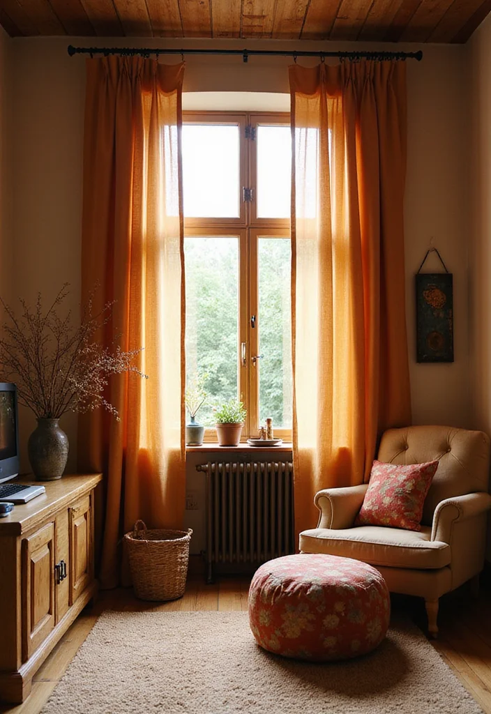 12 Curtain Drapes Ideas for Soft Flowing Texture - 10. Natural Dyes Delight