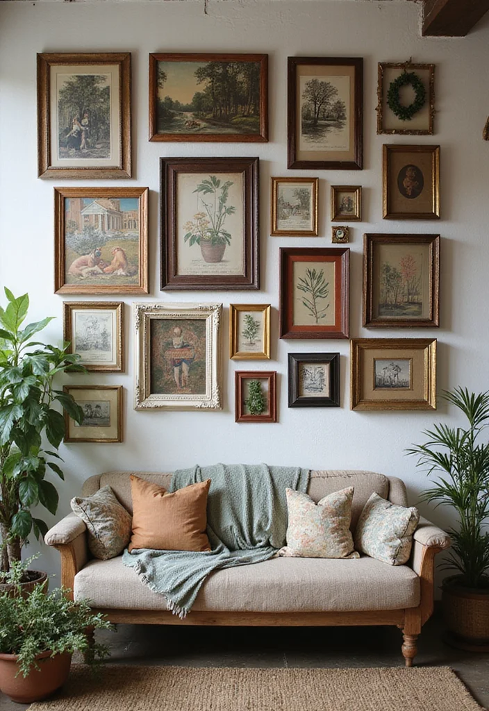 12 DIY Room Decor Ideas Wall Decorations for Easy Makeovers - 2. Vintage Frames Collage