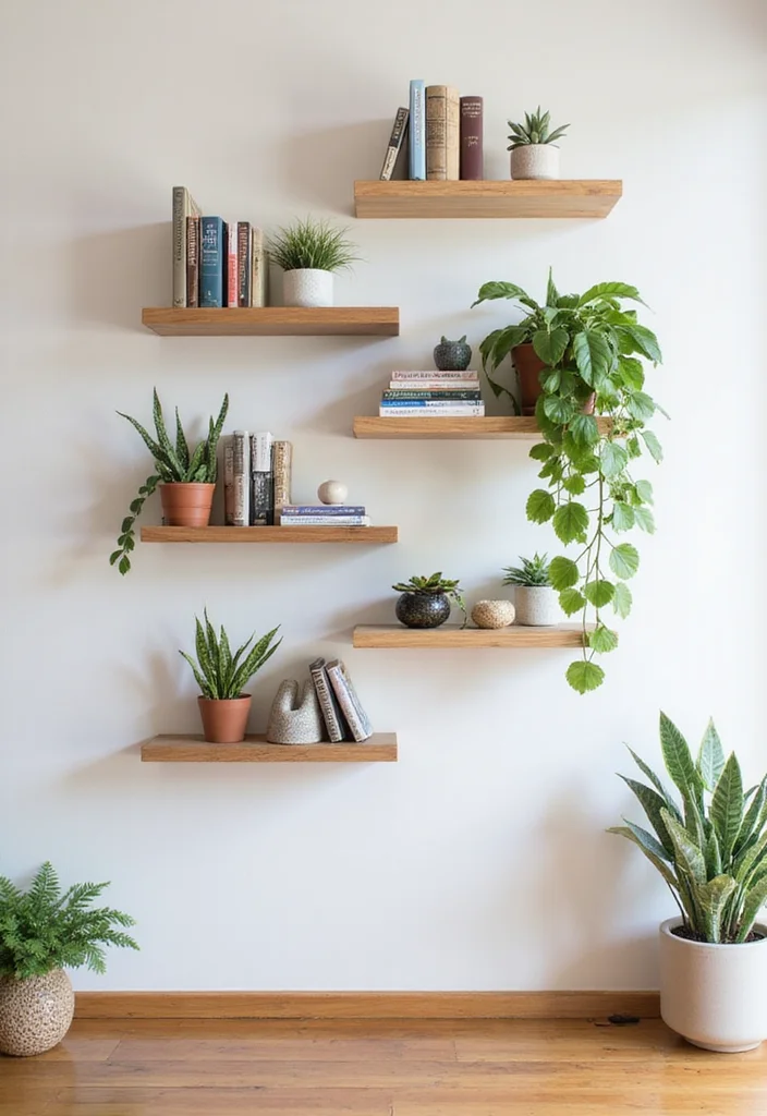 12 DIY Room Decor Ideas Wall Decorations for Easy Makeovers - 7. Wall Shelves for Style and Storage