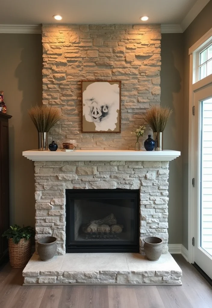 12 Fireplace Basement Ideas for Warm Inviting Spaces - 10. Artful Fireplace Surround