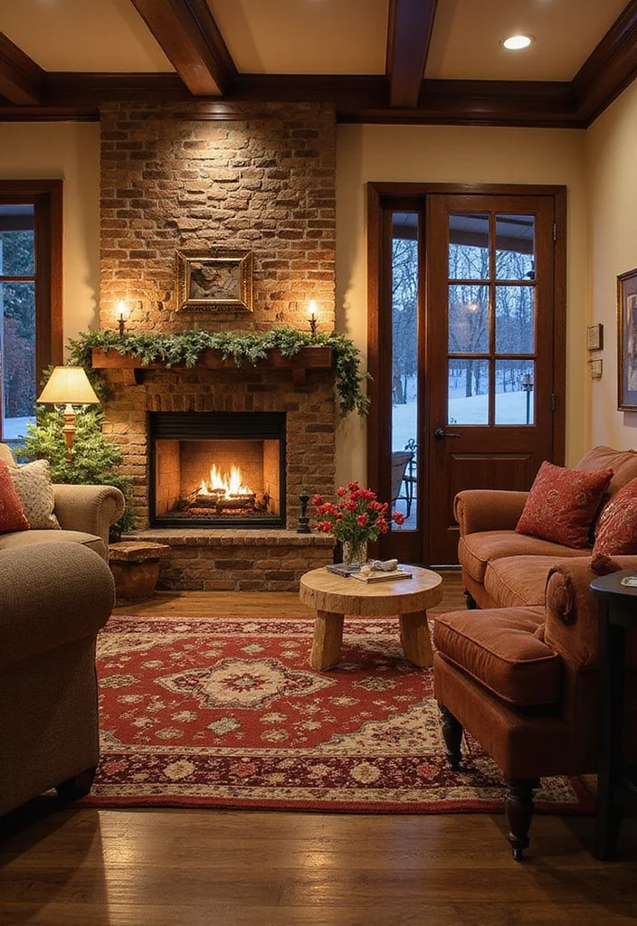 12 Fireplace Basement Ideas for Warm Inviting Spaces - 11. Warm Winter Wonderland