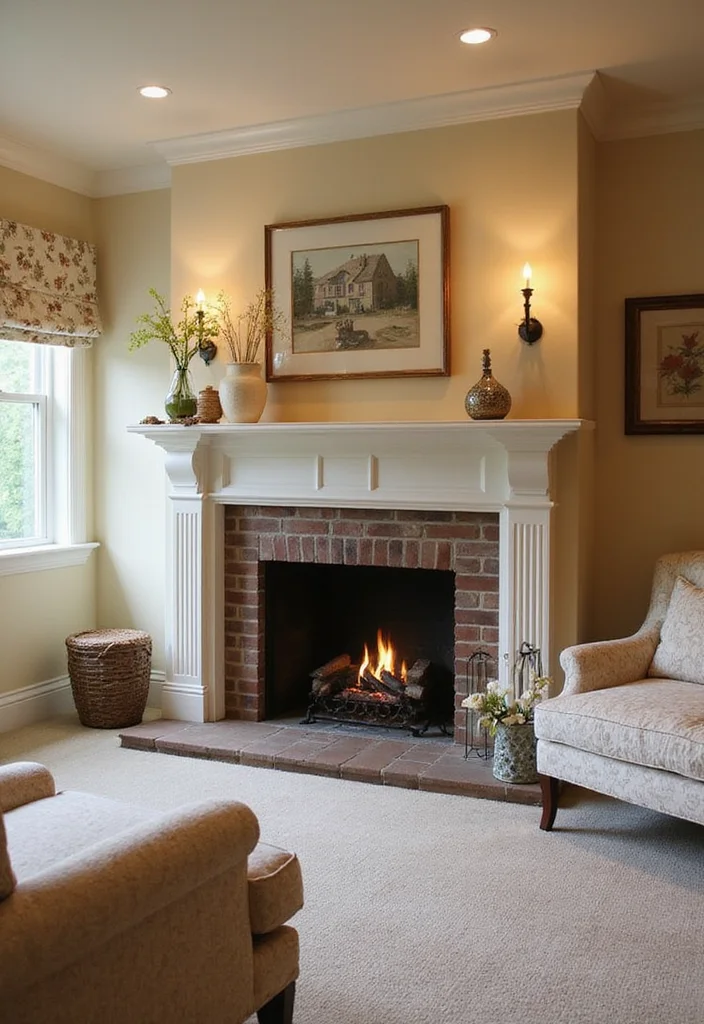 12 Fireplace Basement Ideas for Warm Inviting Spaces - 4. Cottage-Style Comfort