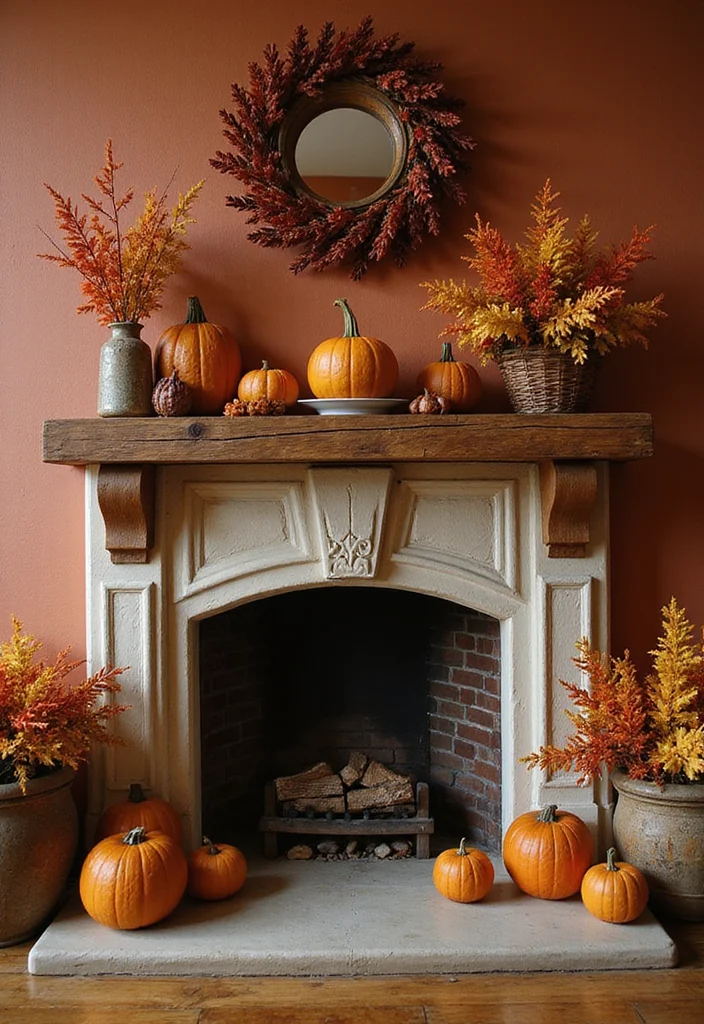 12 Fireplace Fall Decorating Ideas for Warm Seasonal Charm - 10. Earthy Color Palette