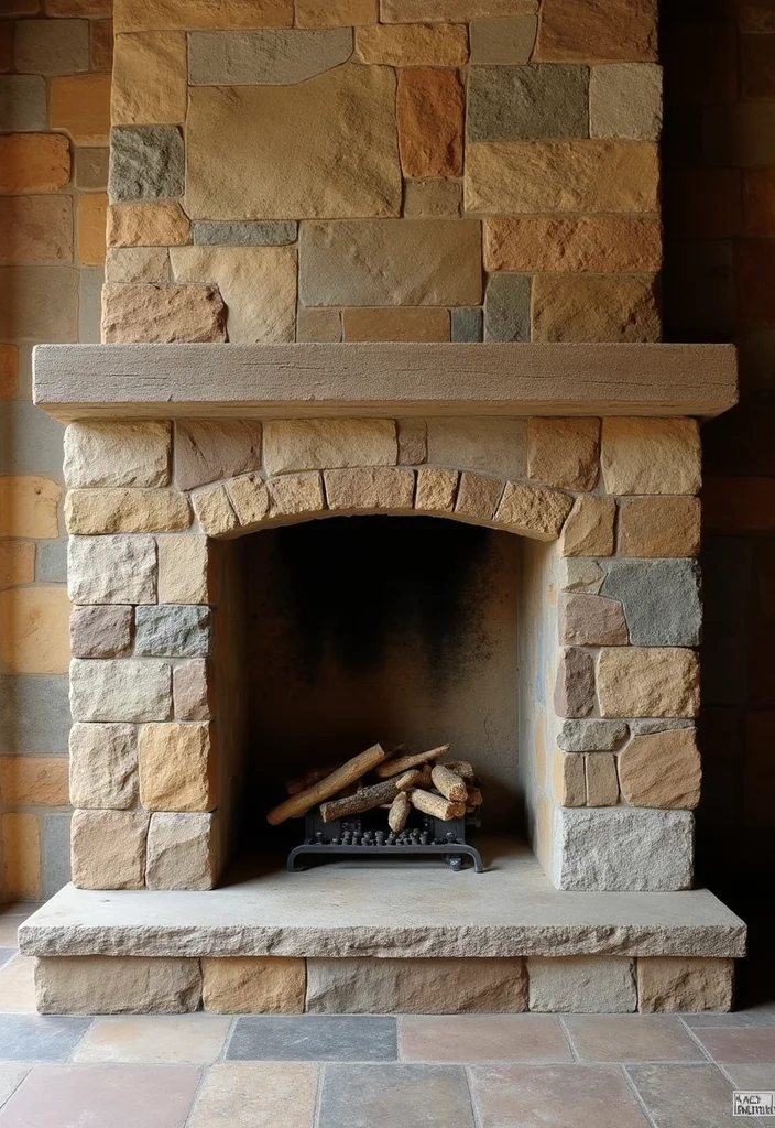 12 Fireplace Tile Ideas for Durable Stylish Finishes - 1. Natural Stone Tiles
